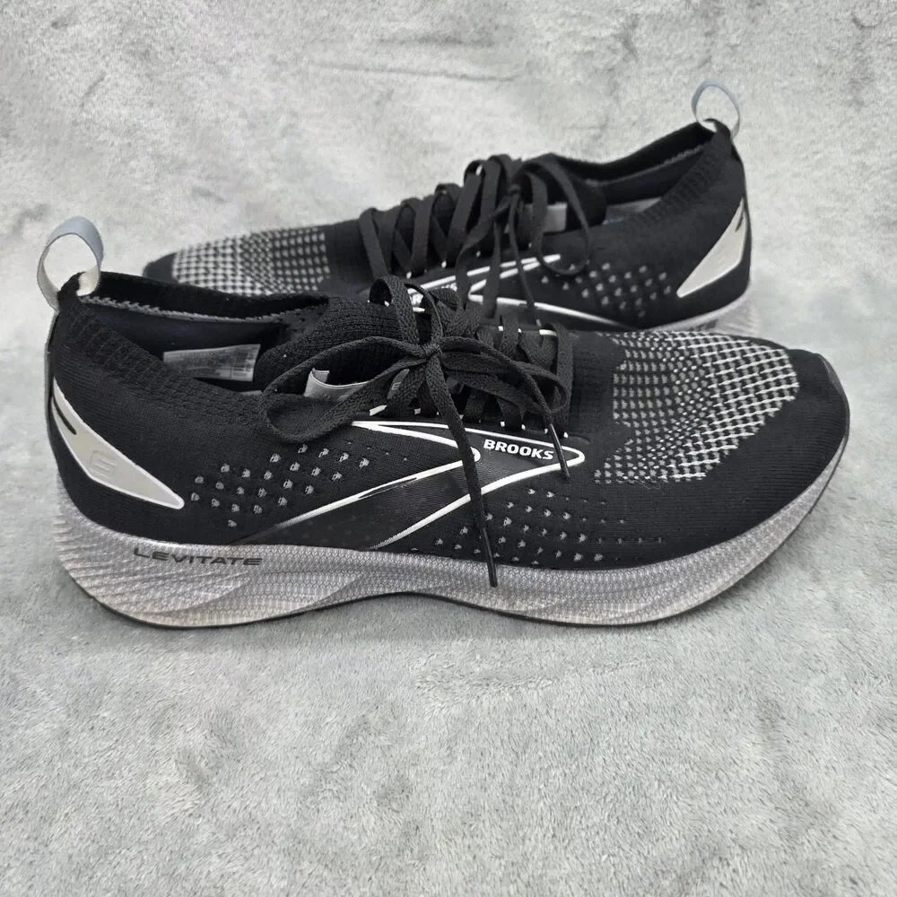 Brooks Levitate StealthFit 6 Men's Black white checked Pattern Size 11
